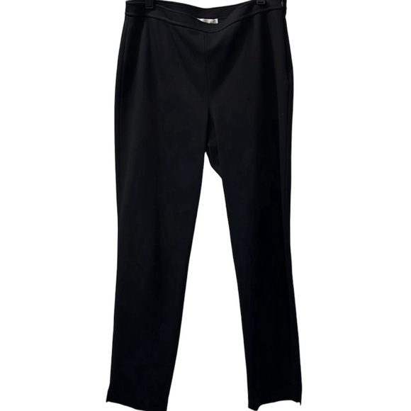 St.John Navy stretch ankle length pants side slit,zipper &amp; interior button Size8